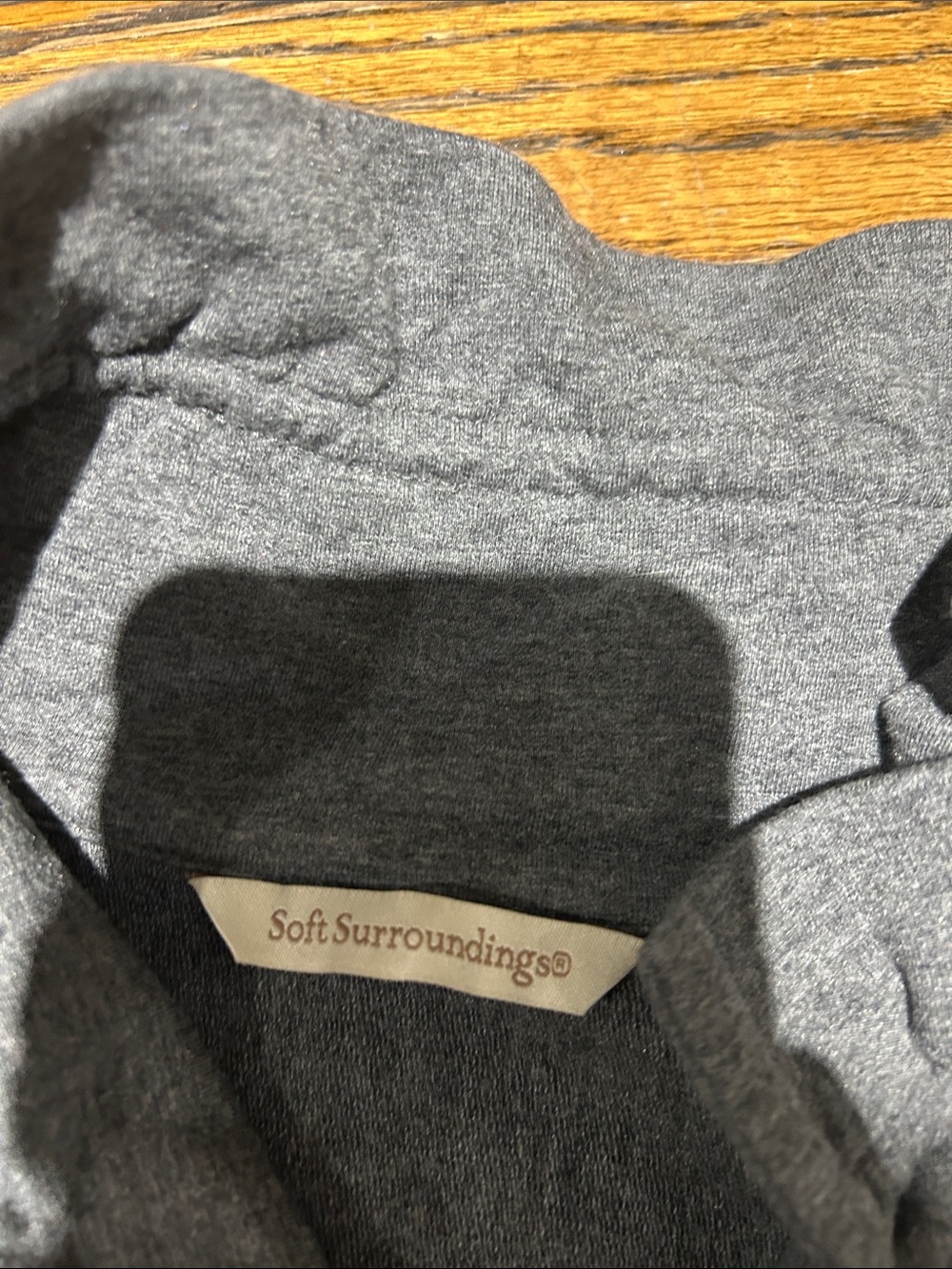 Soft Surroundings Gray Ruffle-Collar Jacket - Picture 8 of 11